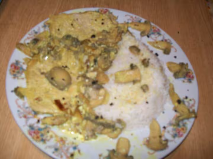 Cotelettes de porc champignons sauce curry