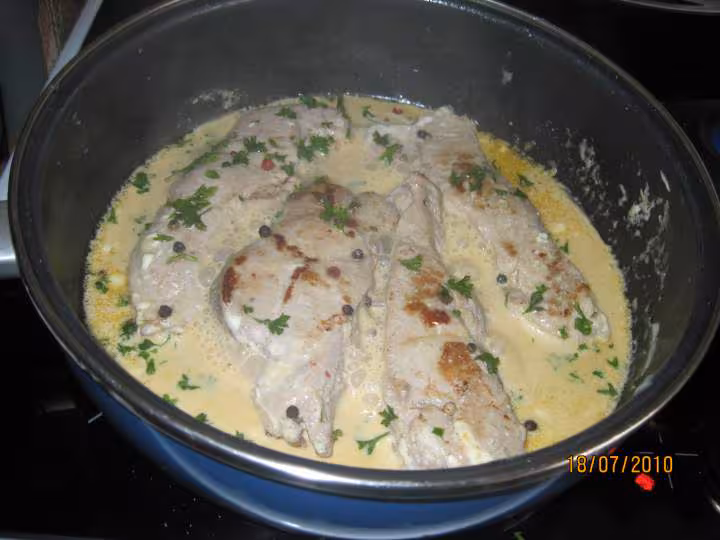 Cotelettes de veau aux pleurotes en sauce