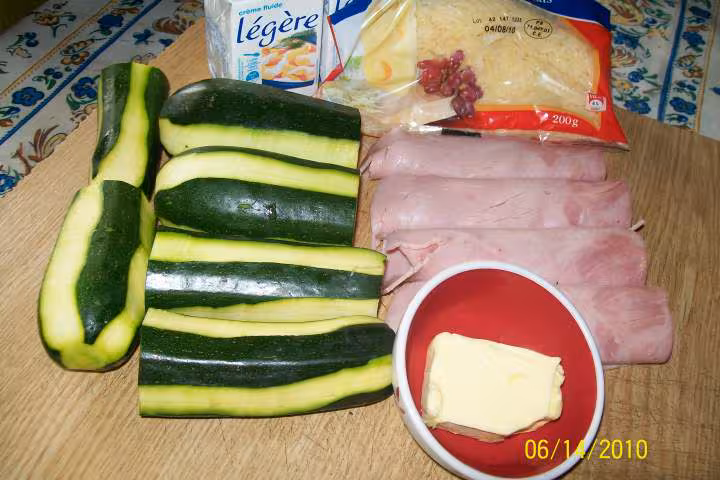 Courgettes aux jambon gratinees