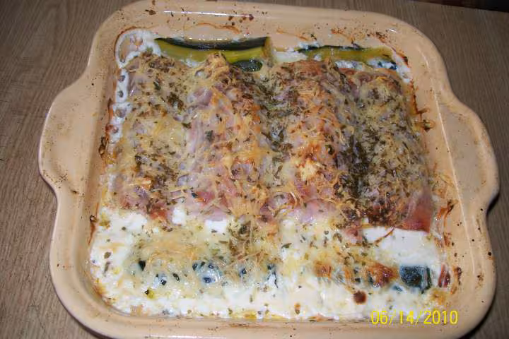 Courgettes aux jambon gratinees