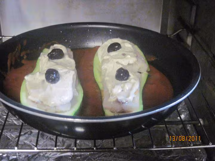 Courgettes farcies au poisson et anchois