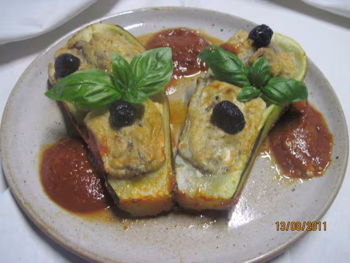 Courgettes farcies au poisson et anchois