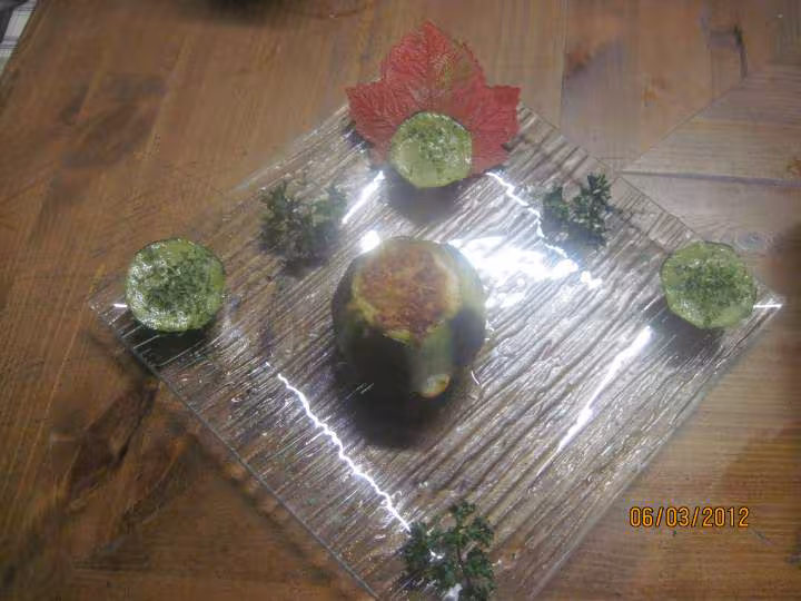 Courgettes rondes aaux oeufs gratinees