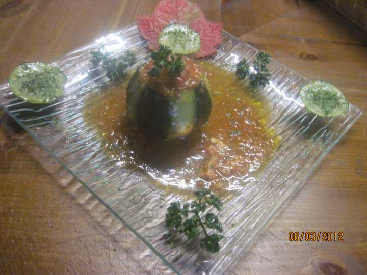 Courgettes rondes aaux oeufs gratinees