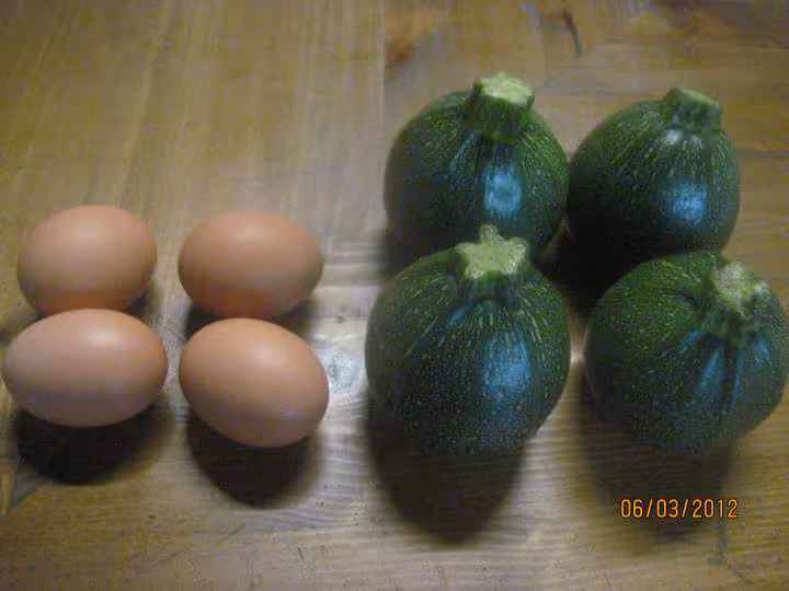 Courgettes rondes aaux oeufs gratinees
