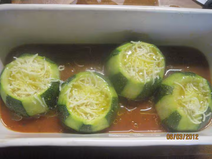Courgettes rondes aux oeufs gratinees