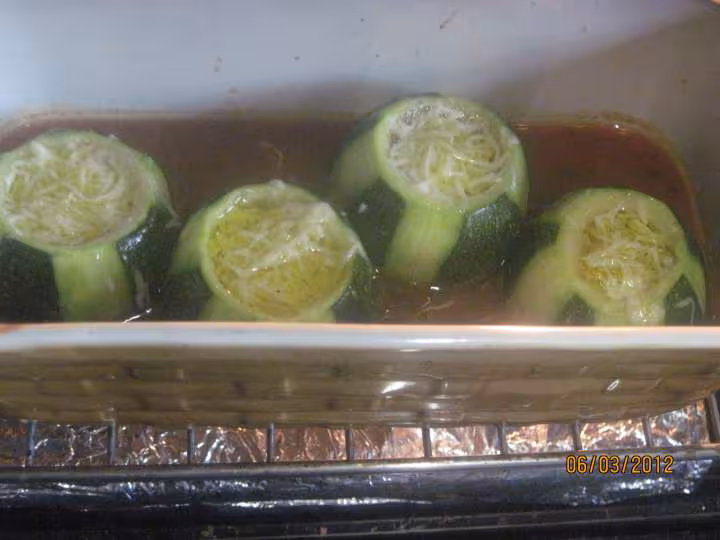 Courgettes rondes aux oeufs gratinees