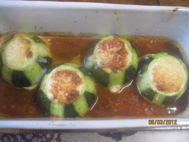 Courgettes rondes aux oeufs gratinees