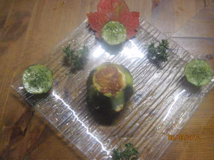 Courgettes rondes aux oeufs gratinees