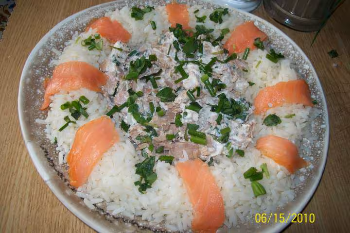 Couronne de riz au thon saumon et fromage
