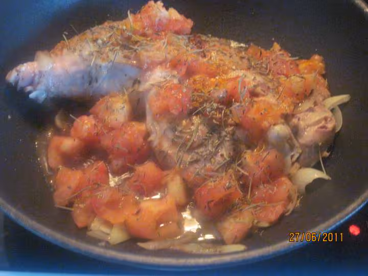 Cuisse de dinde en sauce