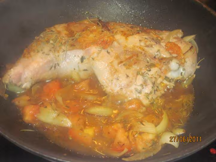 Cuisse de dinde en sauce