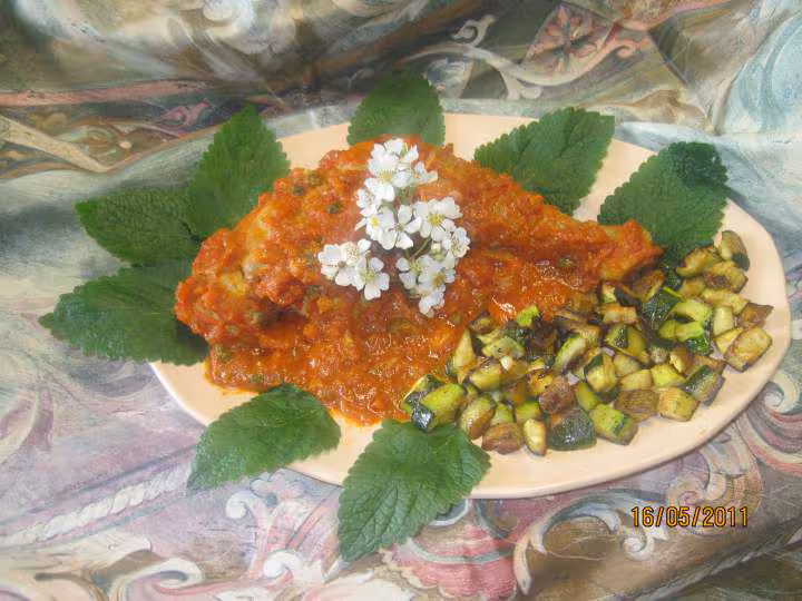 Cuisse de dinde en sauce tomate capres
