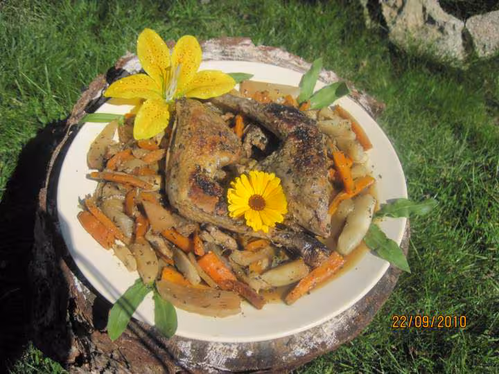 Cuisses de canard aux carottes amp radis noirs