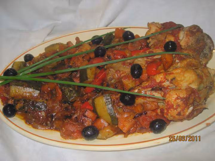 Cuisses de dinde aux legumes varies