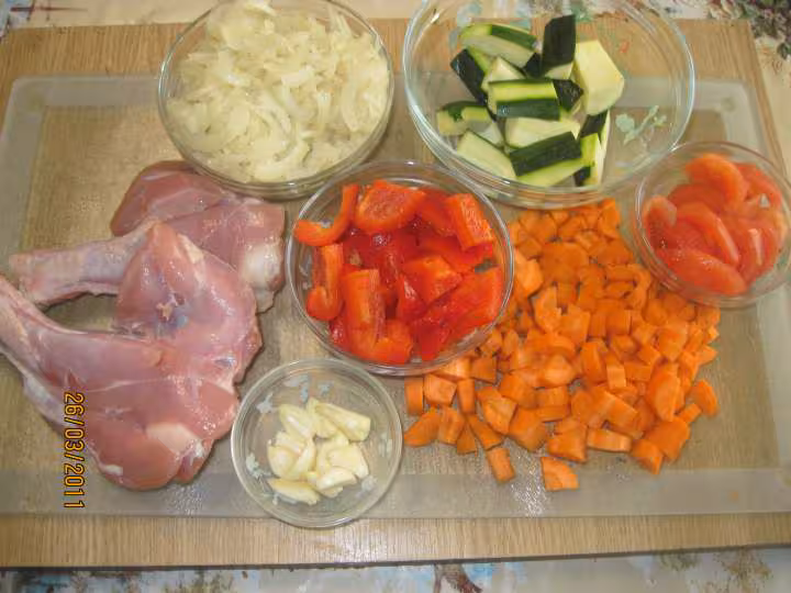 Cuisses de dinde aux legumes varies