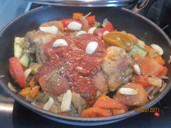 Cuisses de dinde aux legumes varies
