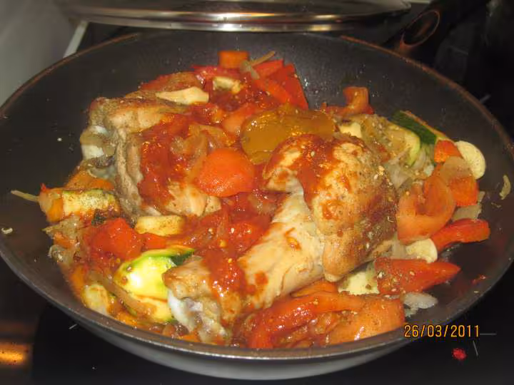 Cuisses de dinde aux legumes varies