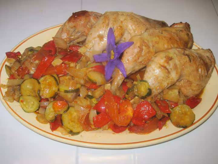 Cuisses de poulet a la ratatouille