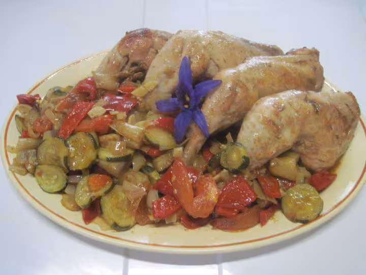 Cuisses de poulet a la ratatouille