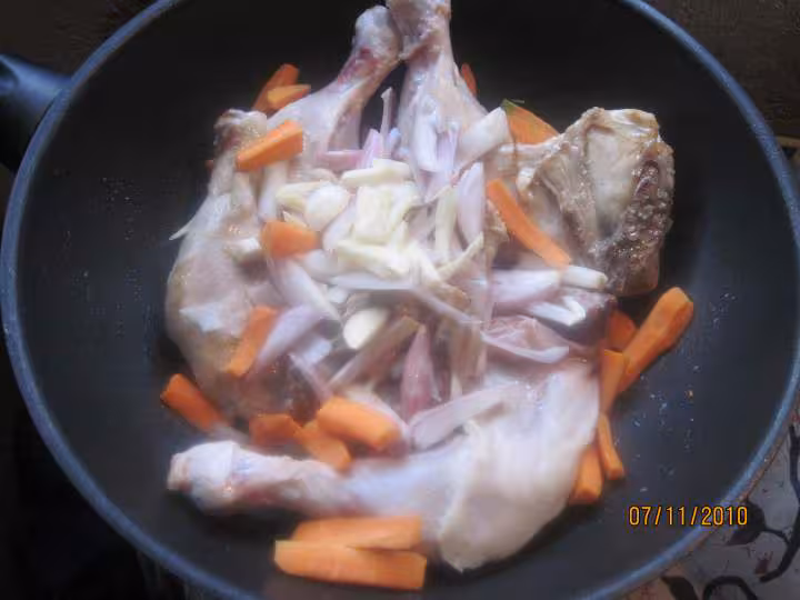 Cuisses de poulets au curry et legumes