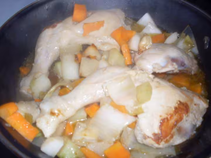 Cuisses de poulets aux legumes