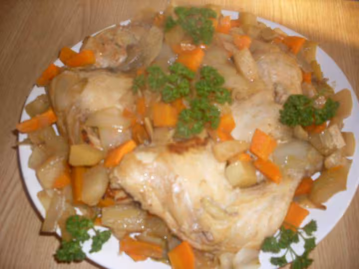 Cuisses de poulets aux legumes
