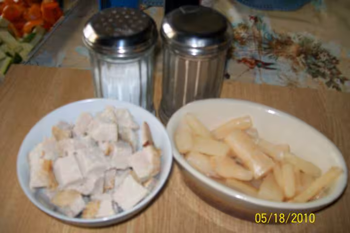 Des de roti de porc aux legumes
