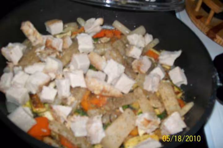 Des de roti de porc aux legumes