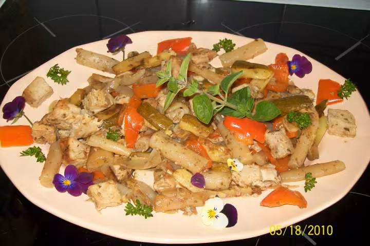 Des de roti de porc aux legumes