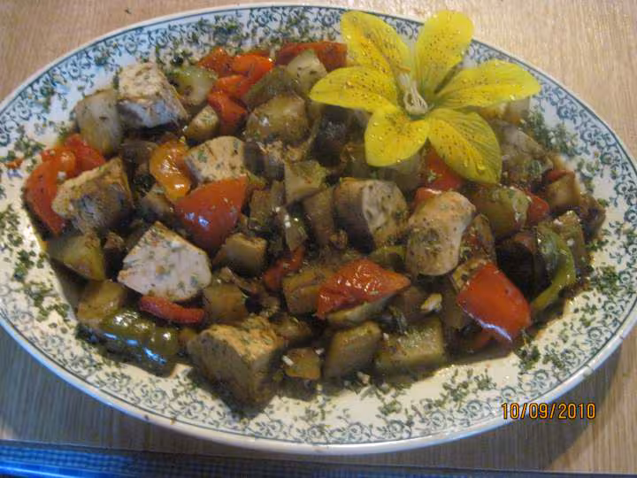 Des de viande de dinde au legumes varies wok