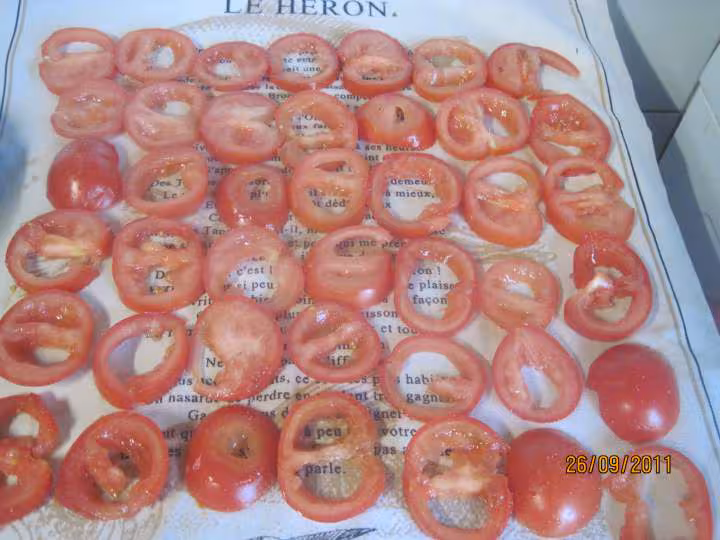 Deshydratation des tomates sechees