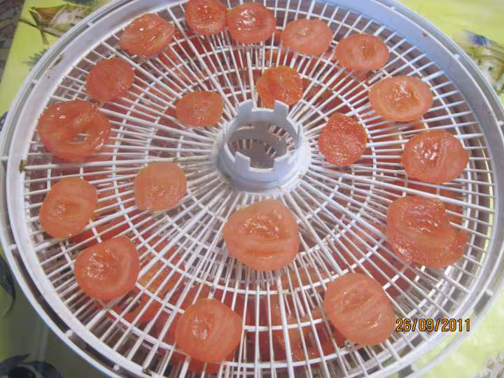 Deshydratation des tomates sechees