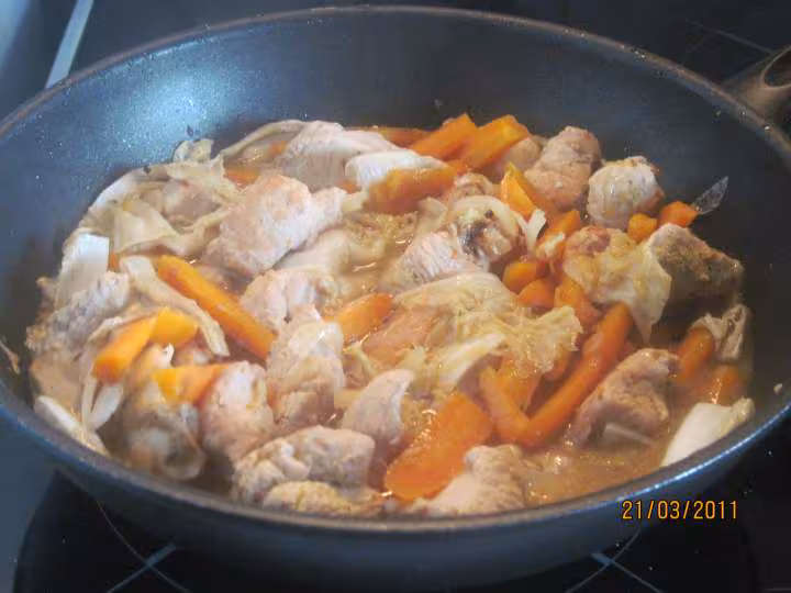 Emince de dinde aux legumes