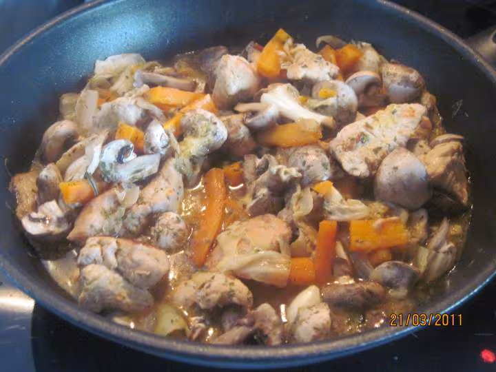 Emince de dinde aux legumes