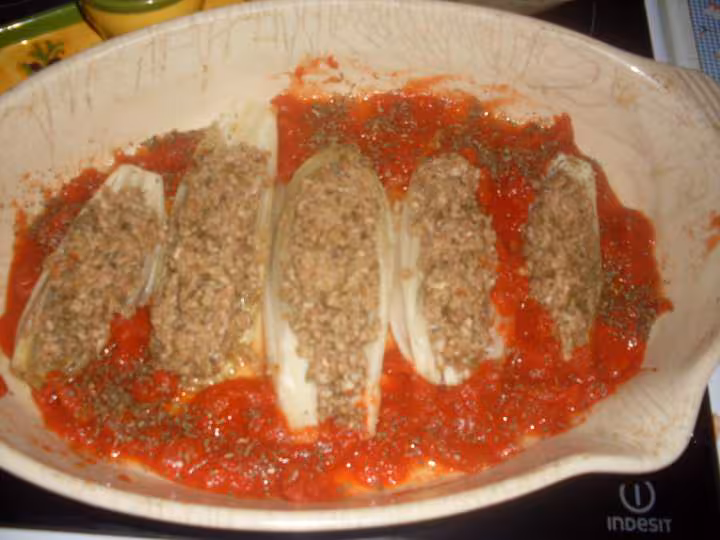 Endives farcies sauce tomates