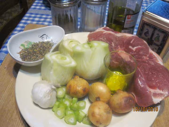 Epaule de porc cuisinee au fenouil amp riz