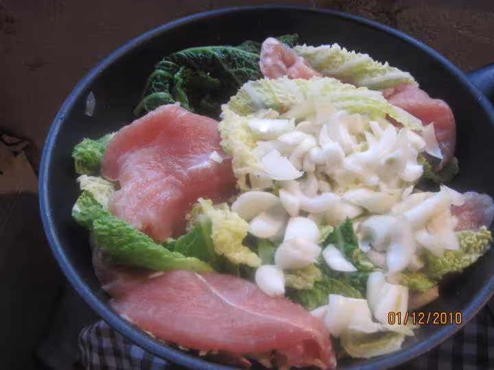 Escalopes de dinde au choux