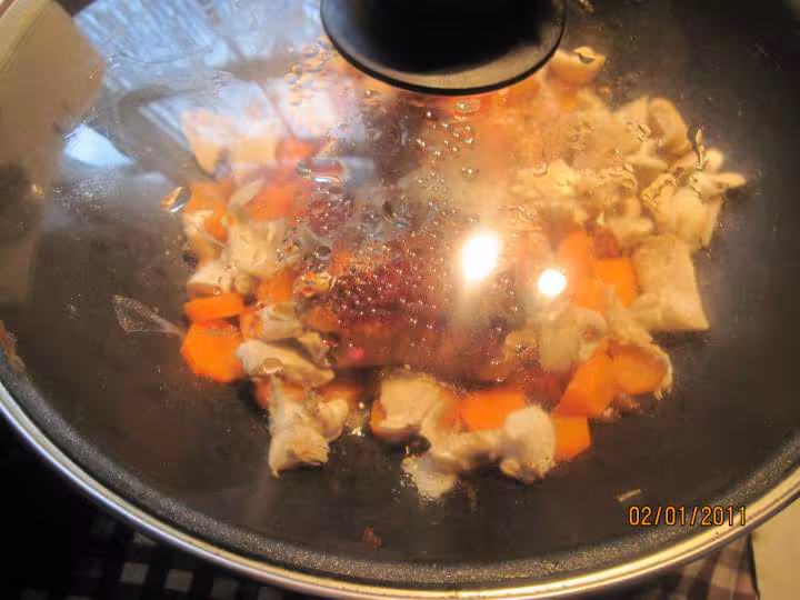 Escalopes de jambon farcies et legumes