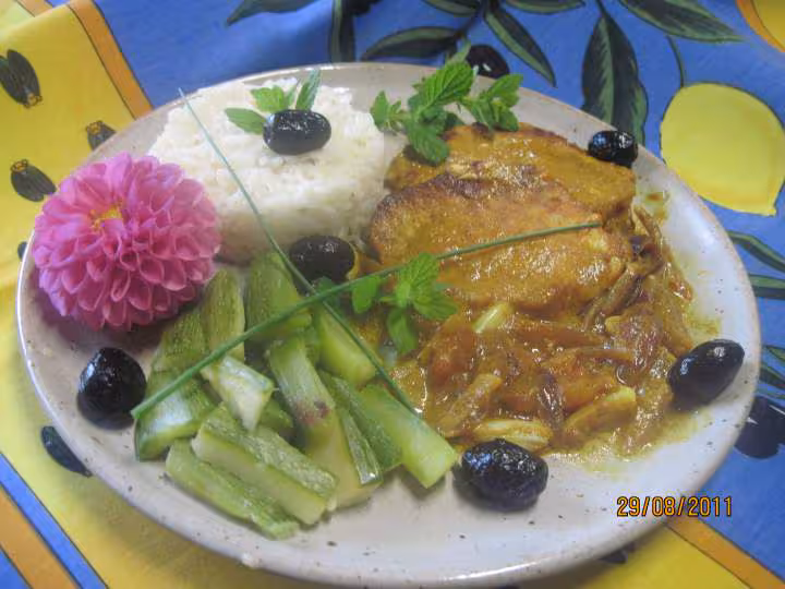 Escalopes de porc a la creme raz el hanout