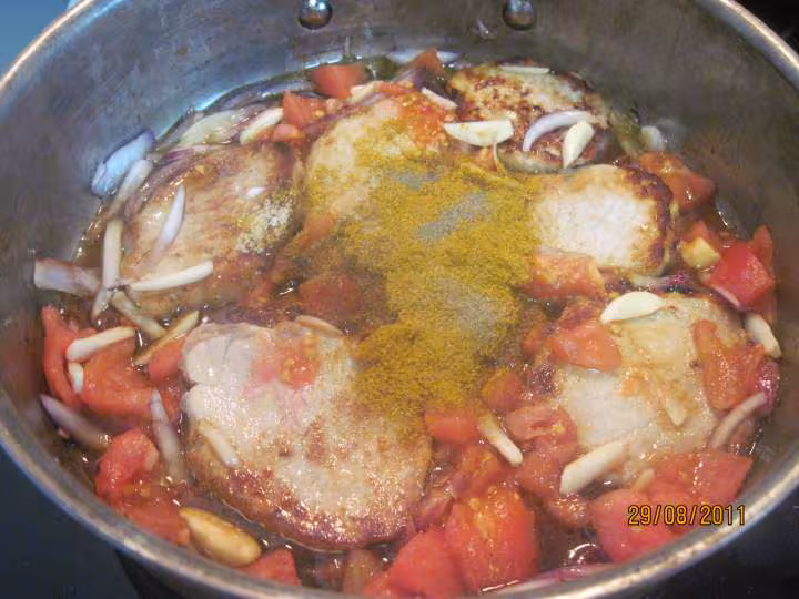 Escalopes de porc a la creme raz el hanout