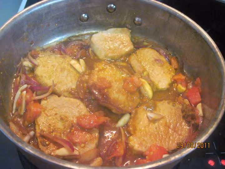 Escalopes de porc a la creme raz el hanout