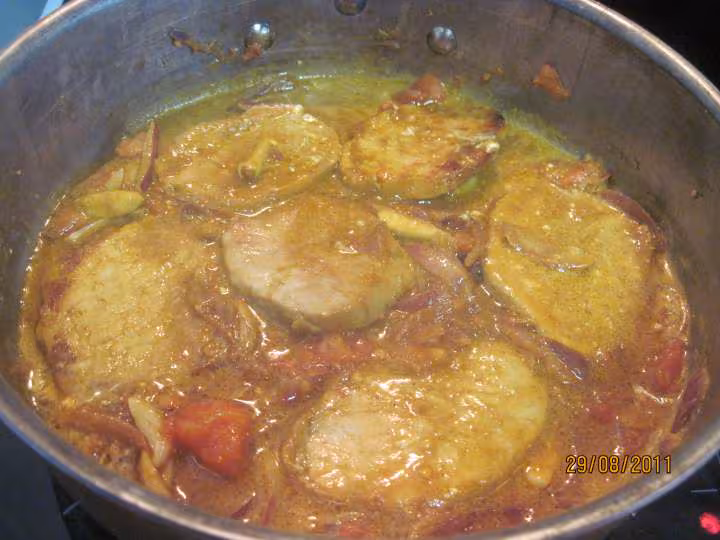 Escalopes de porc a la creme raz el hanout