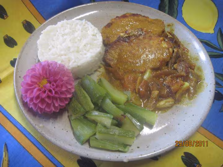 Escalopes de porc a la creme raz el hanout