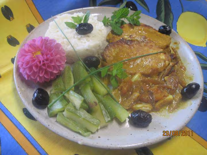 Escalopes de porc a la creme raz el hanout