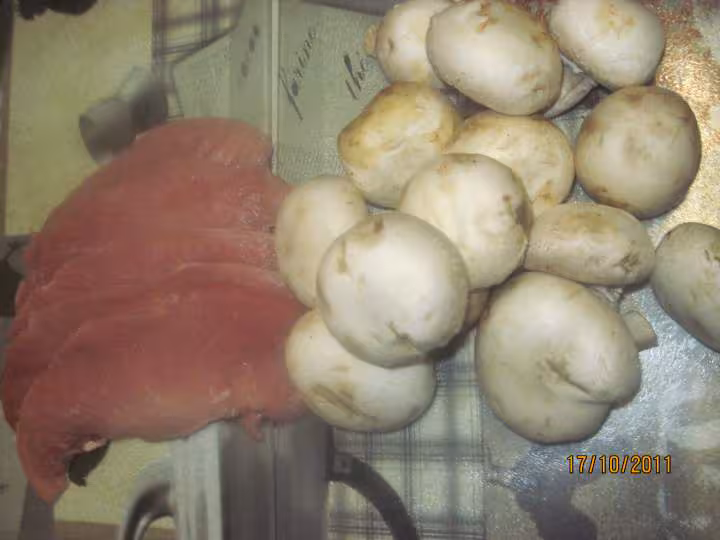 Escalopes de porc aux champignons a la creme fraiche