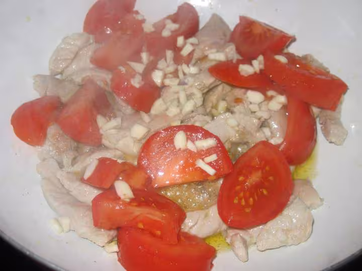 Escalopes de porc une poeles de legumes
