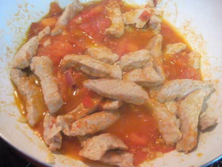 Escalopes de porc une poeles de legumes