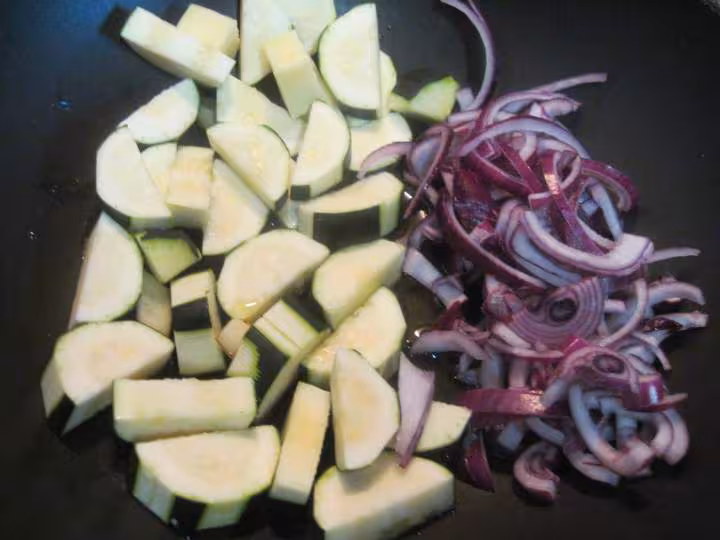 Escalopes de porc une poeles de legumes