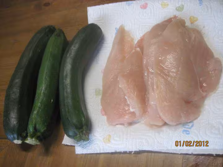 Escalopes de poulet aux courgettes en sauce tomate
